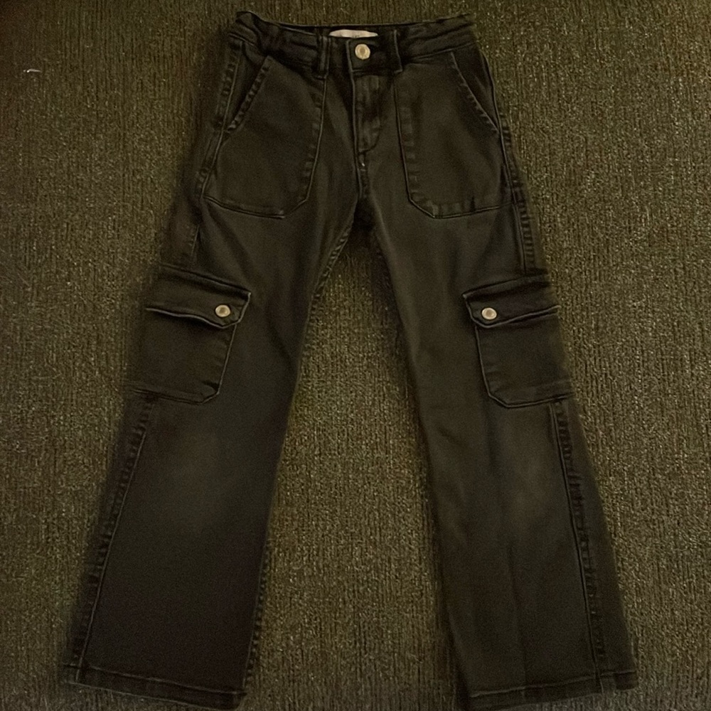 Black Cargo Denim Jeans